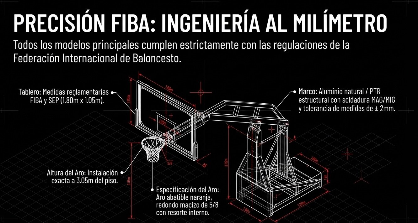 Precisión FIBA: El máximo estándar de calidad en equipamiento para básquetbol internacional.